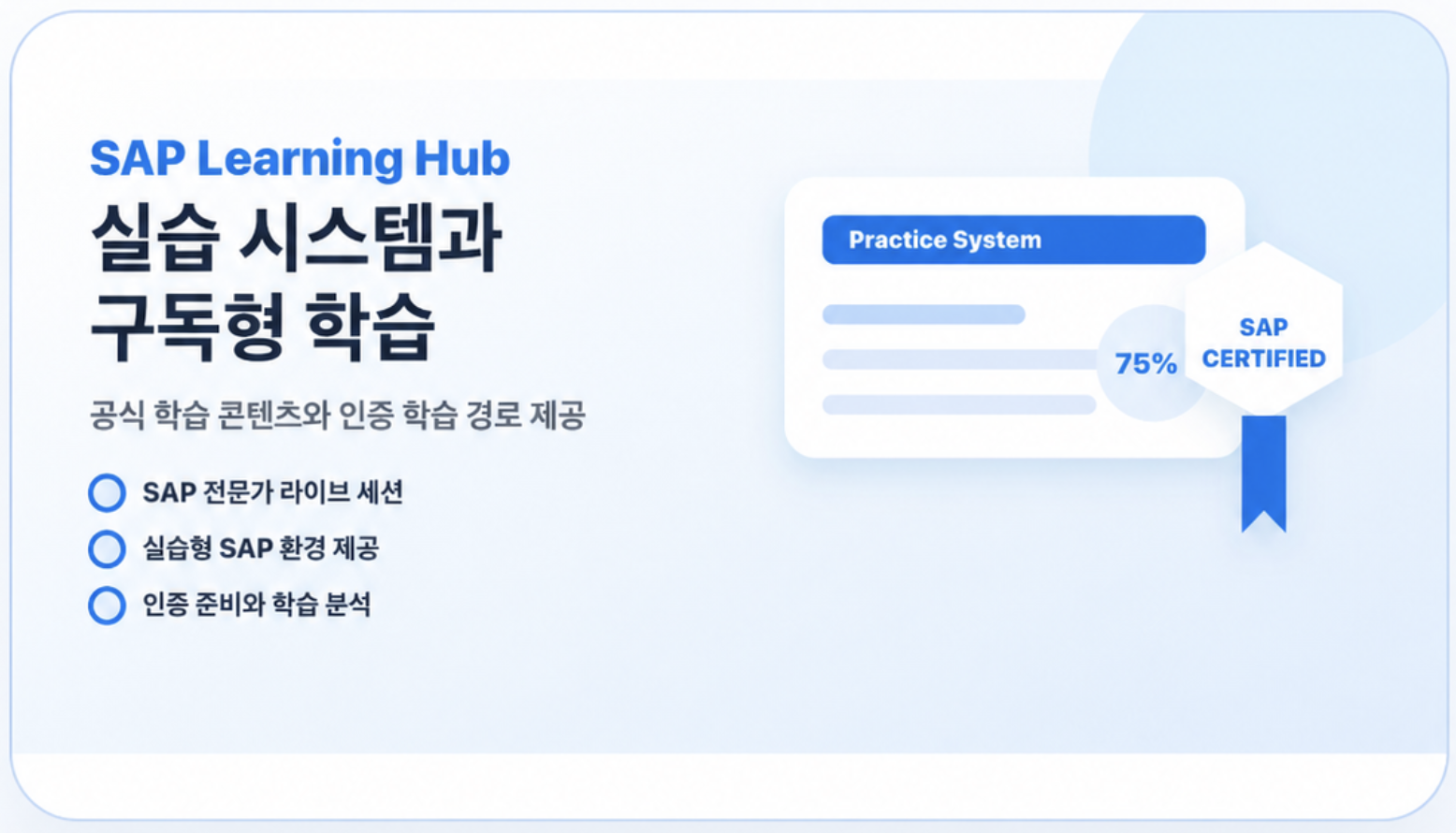 SAP Learning Hub 실습 시스템과 구독형 학습